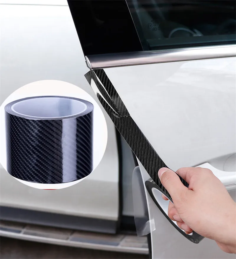 Stoßdämpfer-schutz Auto Tür Rand Guard Carbon Fiber Wrap Film Wasserdichte  Anti-Kollision Streifen für Auto Tür Wache/vorne und Hinten