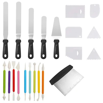 

21PCS Angled Icing Spatulas Decorating Spatulas Set Baking Tools Stainless Steel Cream Decorating Scraper