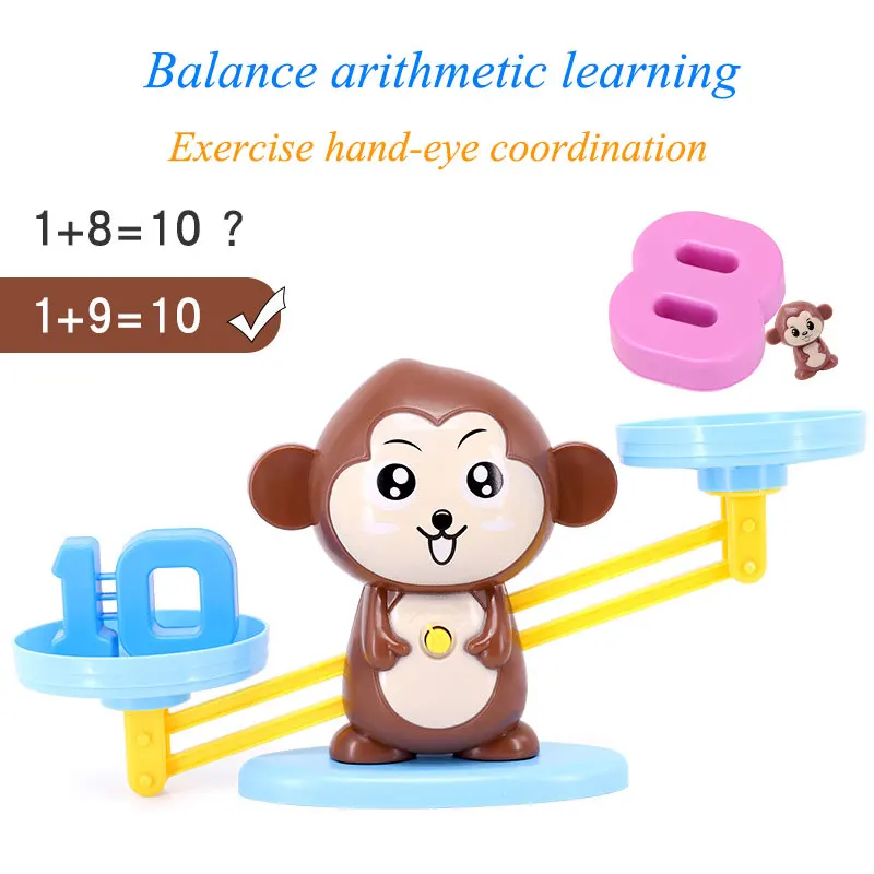 Montessori Weight Animal Balance Math Toys Arithmetic Learning Monkey Animal Balance Scale Number Game Learning Toys For Kids 5