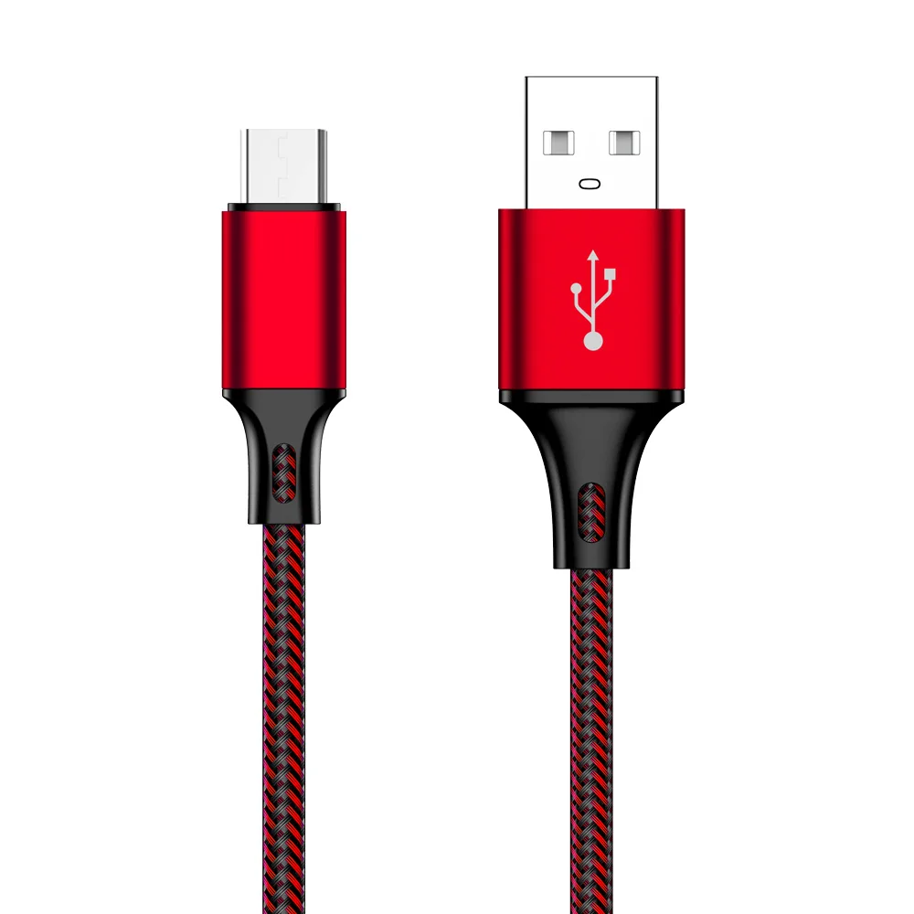 MUSTTRUE USB Micro кабель зарядное устройство плетеный провод для Xiaomi samsung Android телефон шнур зарядки для huawei передачи данных MICROUSB - Цвет: Красный