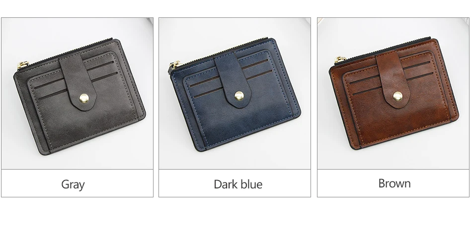 Small Fashion Credit ID Card Holder Slim Leather Wallet With Coin Pocket Man Money Bag Case For Men Mini Women Business Purse