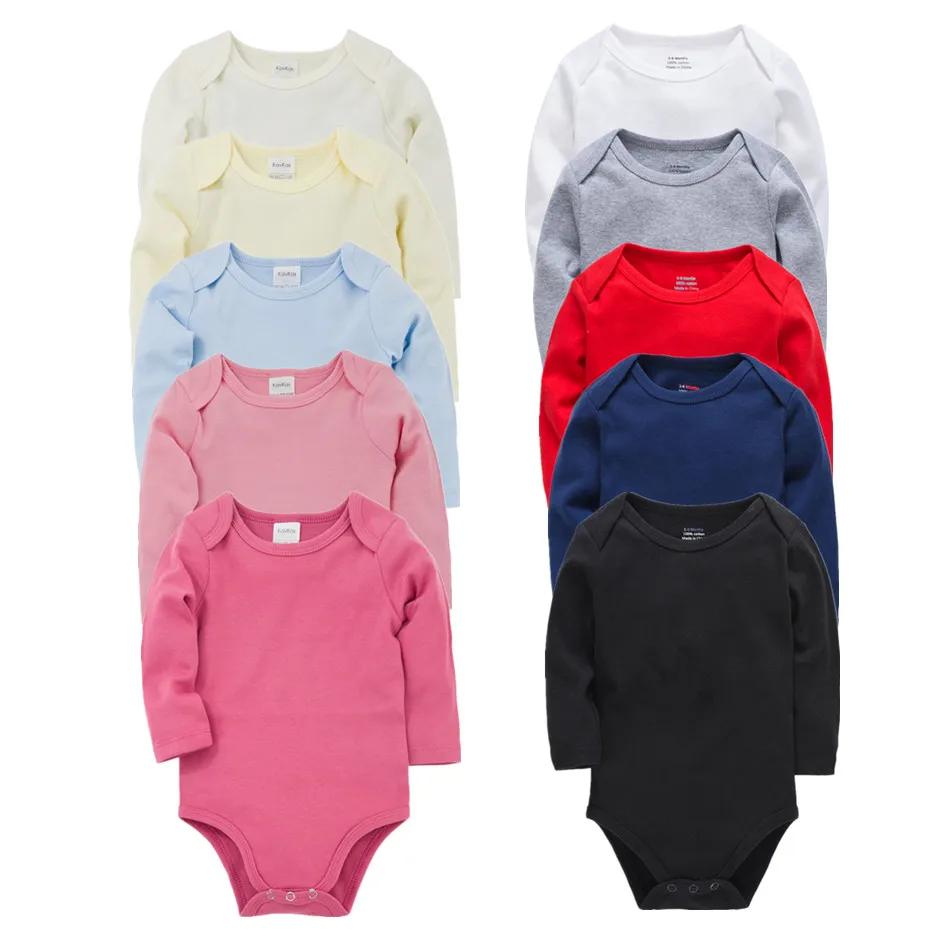 Roupas Bebe De/весенние боди для новорожденных; однотонные хлопковые боди для малышей; комбинезон с длинными рукавами для младенцев; Ropa Bebe; Комплект комбинезонов для малышей