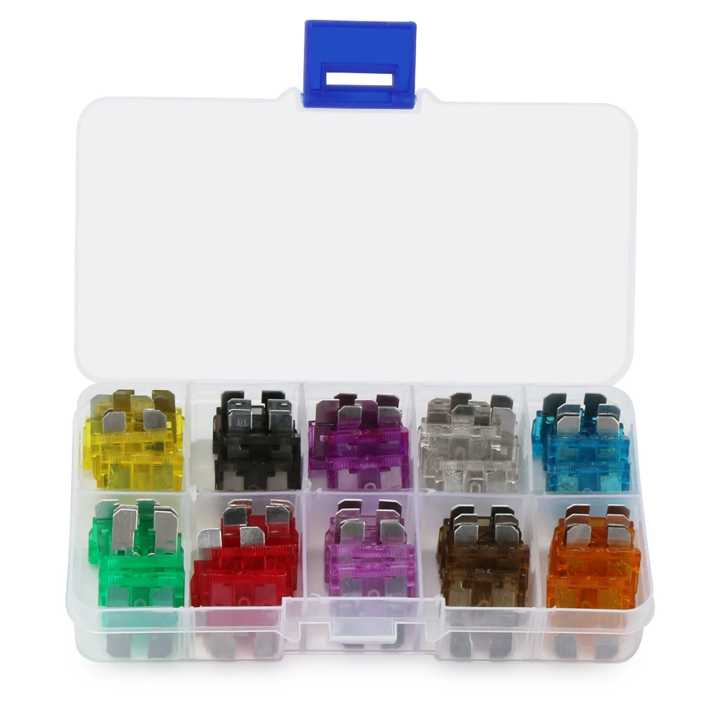 50PCS Car Fuses Auto Blade Type Fuse Set Truck for nissan qashqai j11 j10 x trail t32 t31 juke tiida note leaf