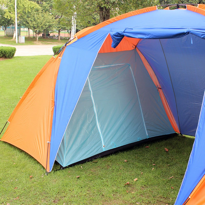 Большая походная палатка для 5-8 человек, открытый двухслойный семейный тент с двумя спальнями, 420x220x175 см, водонепроницаемый туристический тент для рыбалки, вечерние