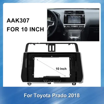 

2 Din Car DVD Frame Audio Fitting Adaptor Dash Trim Kits Facia Panel For Toyota PRADO 2018 Kit Installation Bezel panel dash
