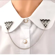 Треугольная Ретро Простая рубашка колье с подвесками Пряжка ling jiao jia воротник булавка брошь-подвеска женская корсаж Brothers N