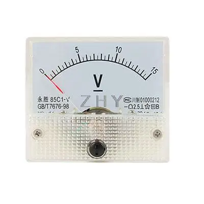 

85C1 Rectangle Analog Volt Panel Meter Gauge DC 0-15V