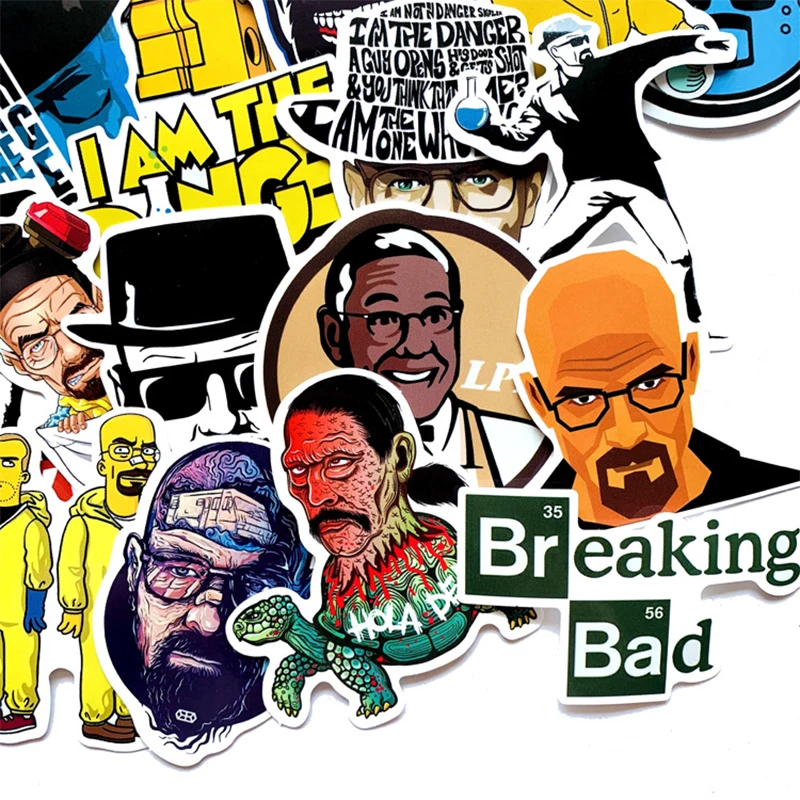 

50PCS Breaking Bad TV show stickers funny Creative badges DIY decorative stickers Cartoon PC wall notebook phone Waterproof