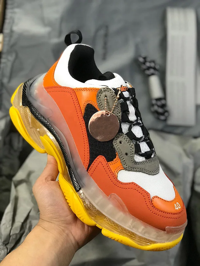 

35-45 Designer Luxury Brand 2019 New Genuine Leather Women Sneakers Men Plus Size Chunky Shoes Breathable Platform Casual Shoes