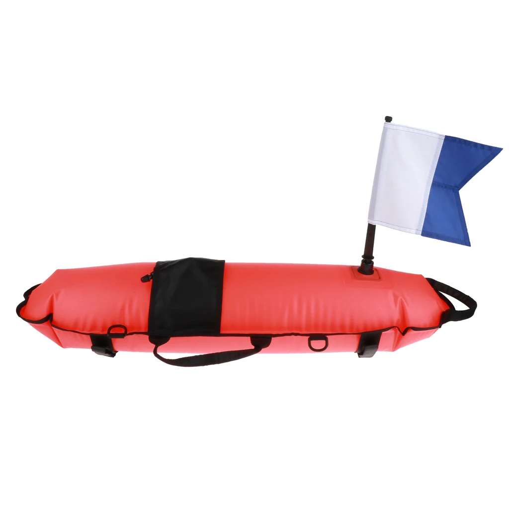 Pro Scuba Diving Inflatable Surface Marker Buoy Float with Dive Flag Snorkeling Freediving Safety Equipment