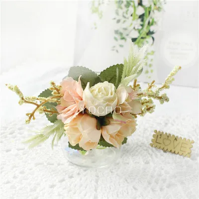 Wedding Groom Boutonniere Bridesmaid Flowers Bracelet White Rose Boutonniere Corsage Pin Flower Wedding Witness Corsages Flower Wrist-3