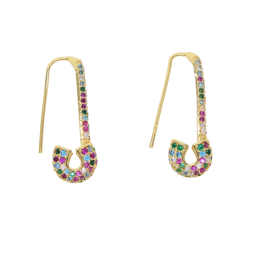 Серьги в европейском стиле радужные блестящие оригинальные безопасные со