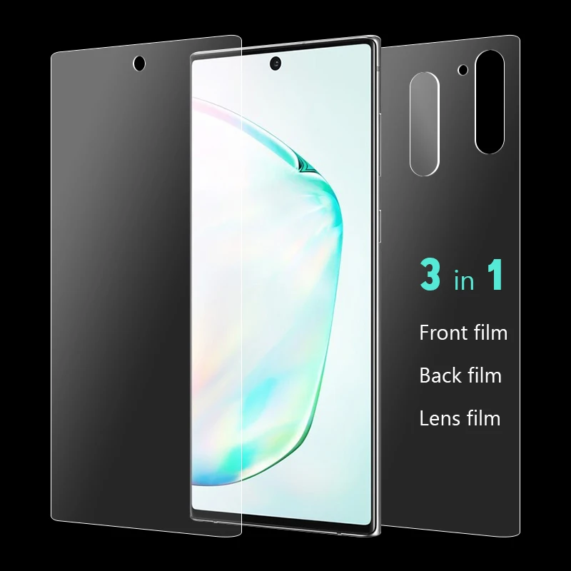 

9D Full Cover Screen Protector Film For Samsung Galaxy Note 10 Note10 Plus Note 9 8 Front +Back Film+Camera Lens Glass