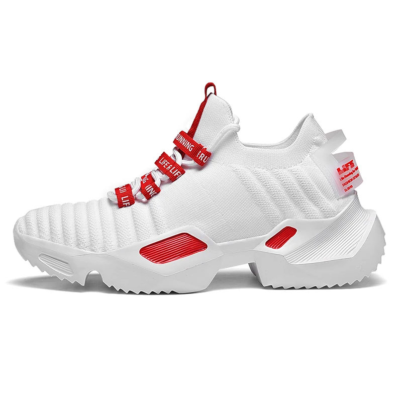 Newest Breathable Stylish Four Seasons comfortable shoes athletic quality White Sneakers Lace-Up Lightweight Walking damen - Цвет: XZP088RD