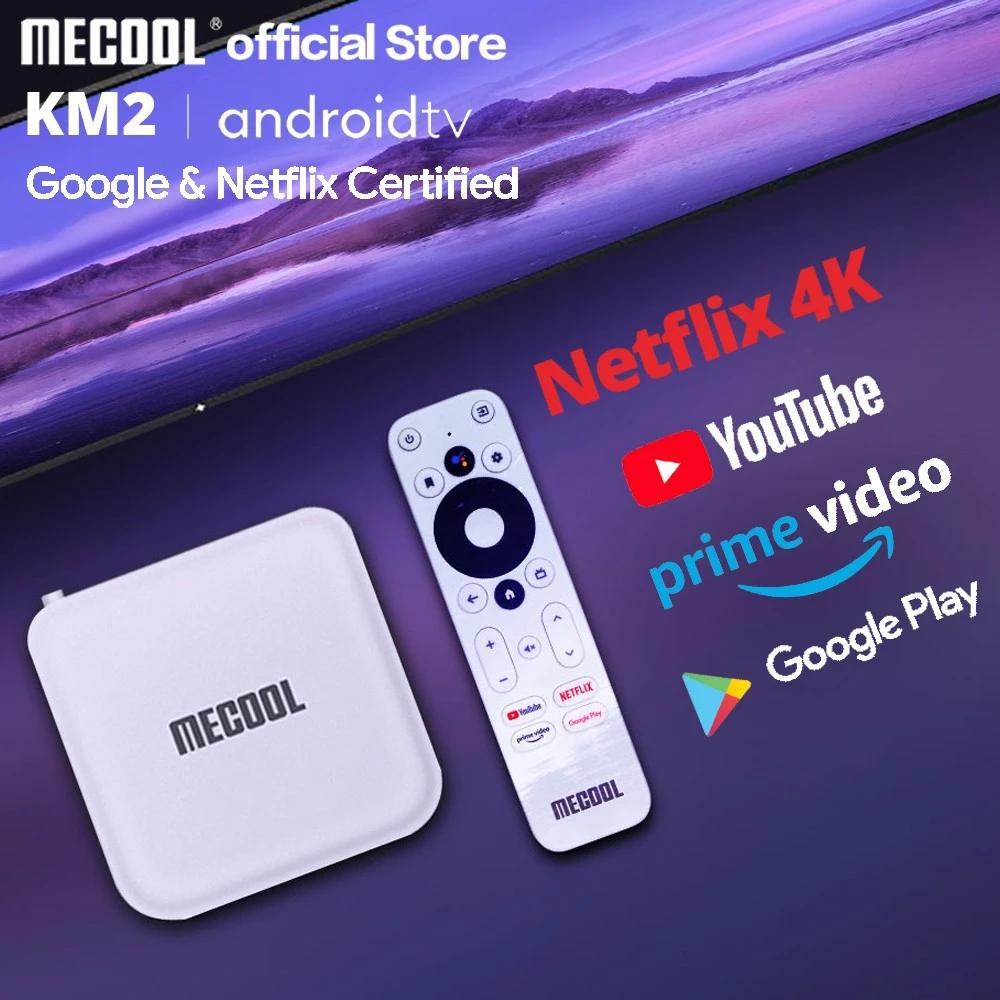 Mecool KM2 For Netflix 4K Android TV Box Amlogic S905X2 2GB DDR4 USB3.0 SPDIF Ethernet WiFi Prime Video HDR 10 Widevine L1 TVBOX sling tv box
