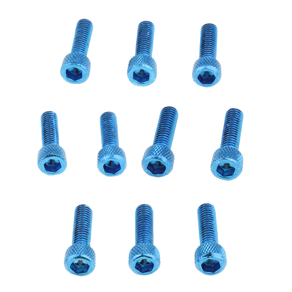 10pcs 316 Aluminum Hex Socket Head Cap Bolts Screws M6x20mm Blue