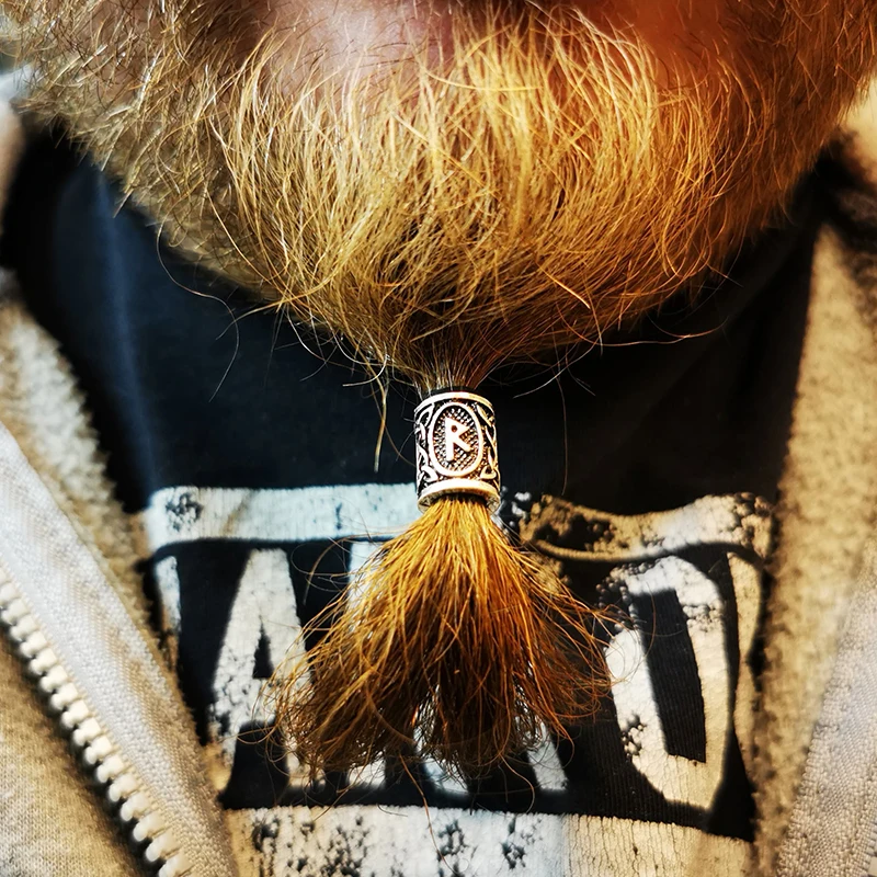 Nordic Viking Rune Beard Beads Personality Snowflake Triangle Charms