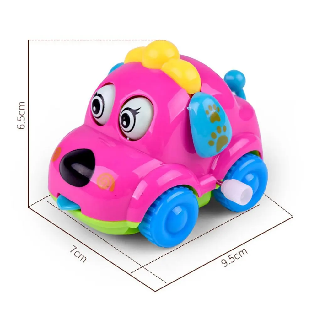 Baby Kidss Clockwork Funny Toy Cartoon Puppy Running Car Clockwork Classic Toy Baby Educational Animal Dog Toy Car Drop Shipping