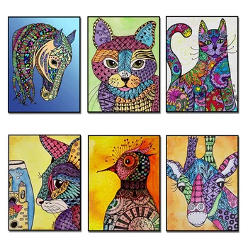 

Diamond Mosaic Colorful Animals Full Square/Round Diamond Painting Cross Stitch Diamond Embroidery Picture of Rhinestones Arts