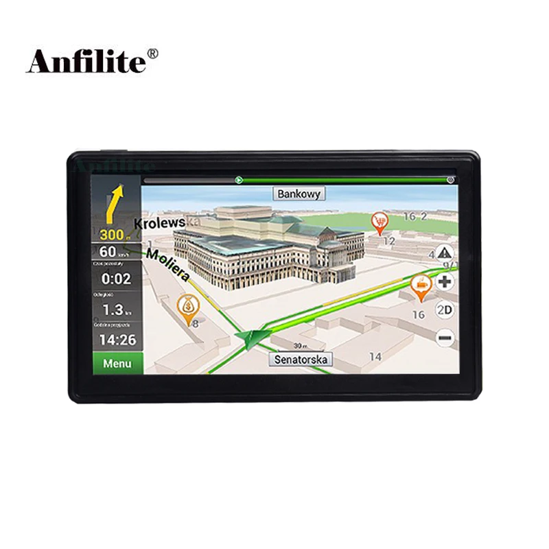 Anfilite 7 дюймов 800x480 Автомобильный Windows Wince CE 6,0 gps навигация Bluetooth AVIN 128M 4GB автомобиль грузовик gps навигатор и солнцезащитный козырек