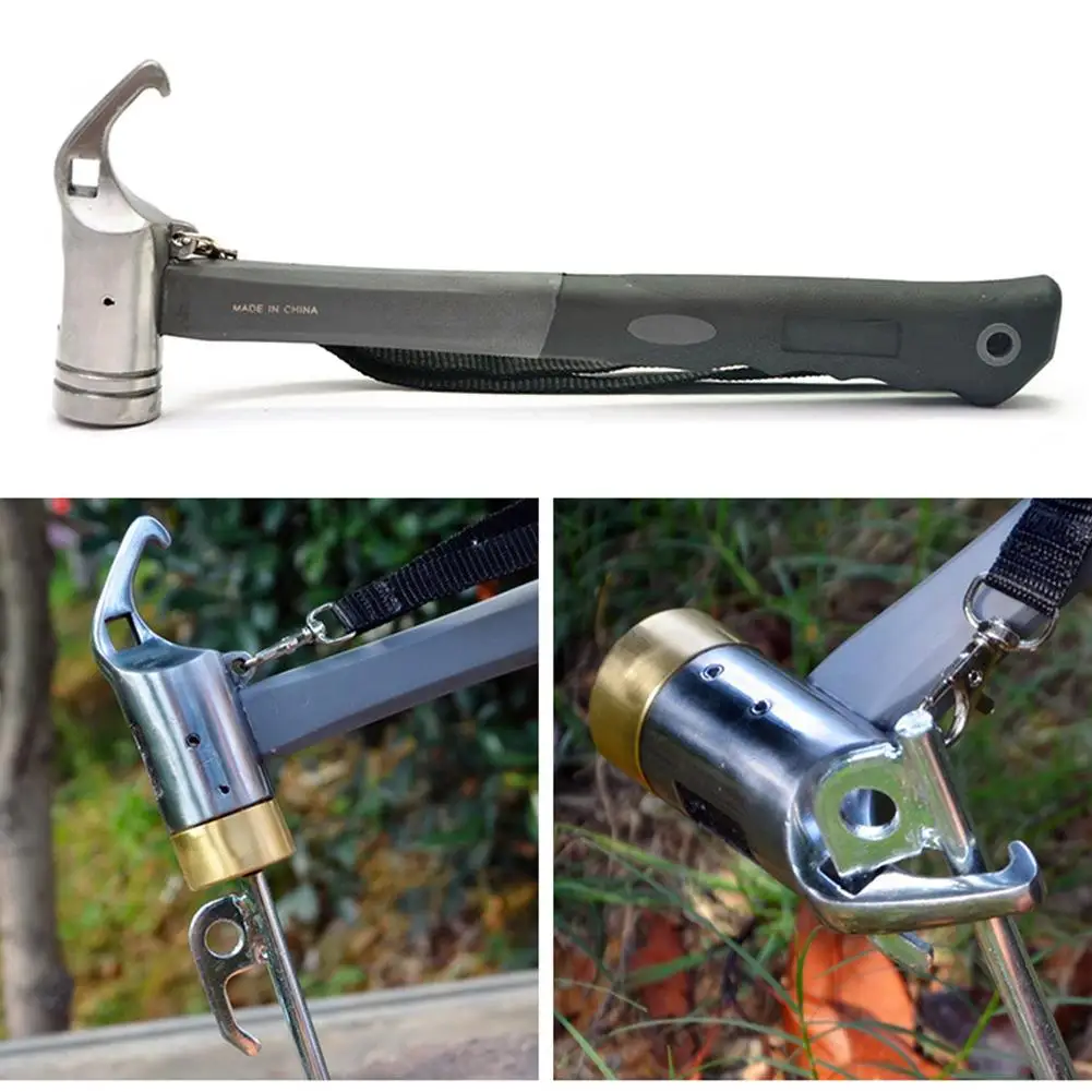 

Outdoor Camping Accessories Mountaineering Hiking Tent Nail Puller Hammer Tent Peg Climbing Tool Stainless Steel Tent Hammer 4