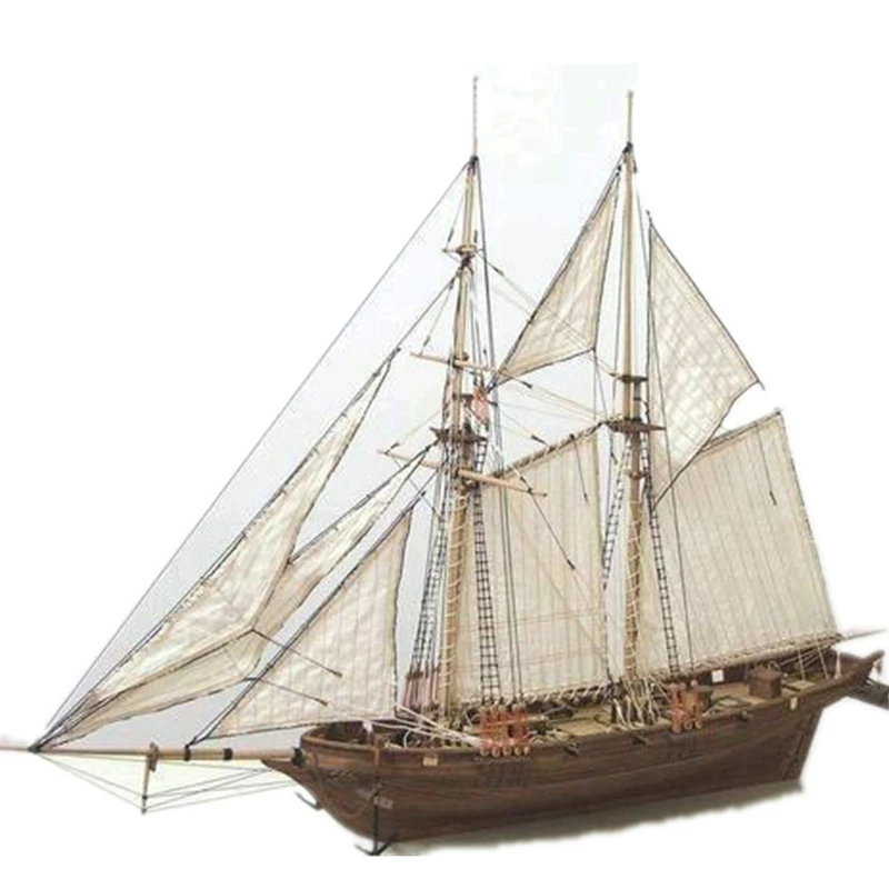 1:100 Scale HALCON DIY Sailboat Model Kit Wooden 3D Designer Constructor for Adults Handmade Puzzle Sailing Boats Children Toys