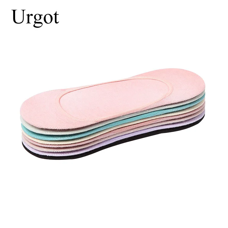 

Urgot 6 Pairs Socks Women's Spring Summer Models Thin Candy Invisible Socks Cotton Style Silicone Non-slip Anti-drop Socks Meias