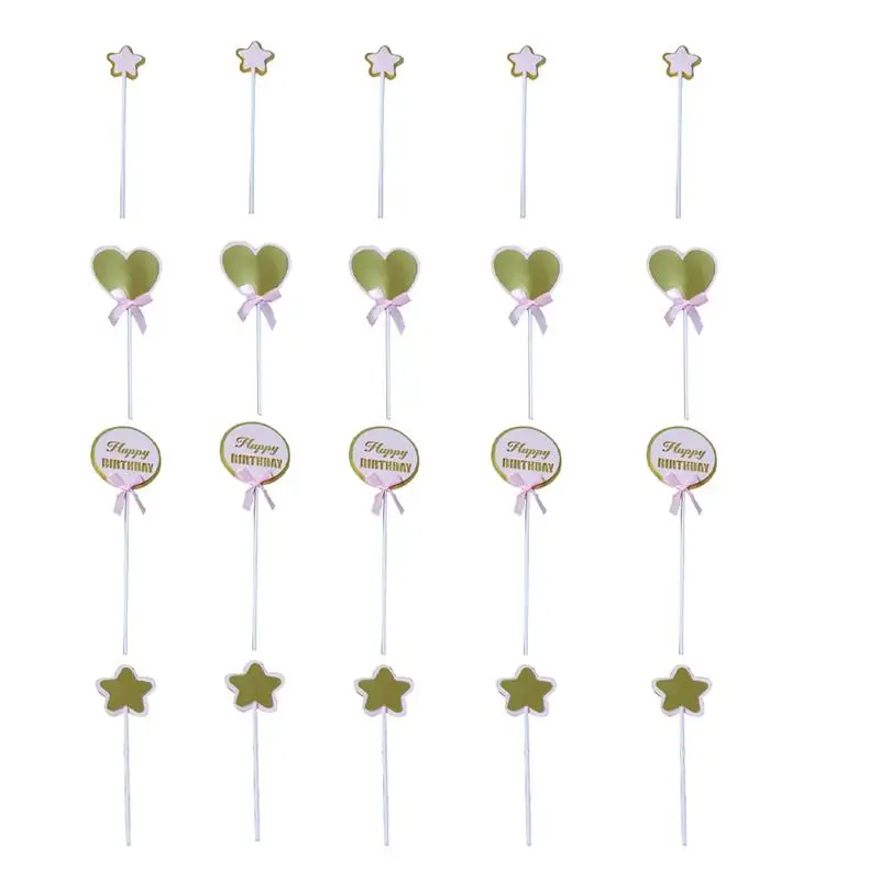 20PCS Торт топпера, украшение торта, выпечки Симпатичные вечерние десерт Творческий кекс фигурки жениха и невесты; декор принадлежности для дня рождения Юбилей - Цвет: Pink