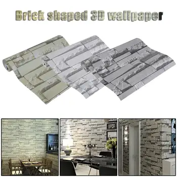 

Home Decor 3D Pattern Paper Wallpaper Bricks Shape Wallpaper Living Room Bedroom TV Self-adhesive Home Decor Sticker Room