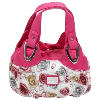 

Fashion handbag Women PU leather Bag Tote Bag Printing Handbags Satchel -Red roses + Rose Red Handstrap