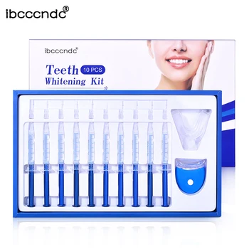 

New 10pcs Teeth Whitening Kit Dental Bleaching System Oral Gel Kits Bright White Smiles Product With Professional LED Light Suit