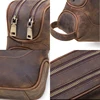 Contact's Genuine Leather Cosmetic Bag Men Luxury Large Capacity Men Makeup Pouch Organizer Travel Vintage Toiletry Bags Storage 5