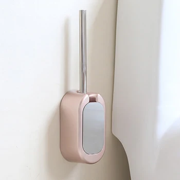 

Toilet Brush Home Wall-Mounted Toilet Brush Holder Bathroom Brushes with Stainless Steel Handle TUE88