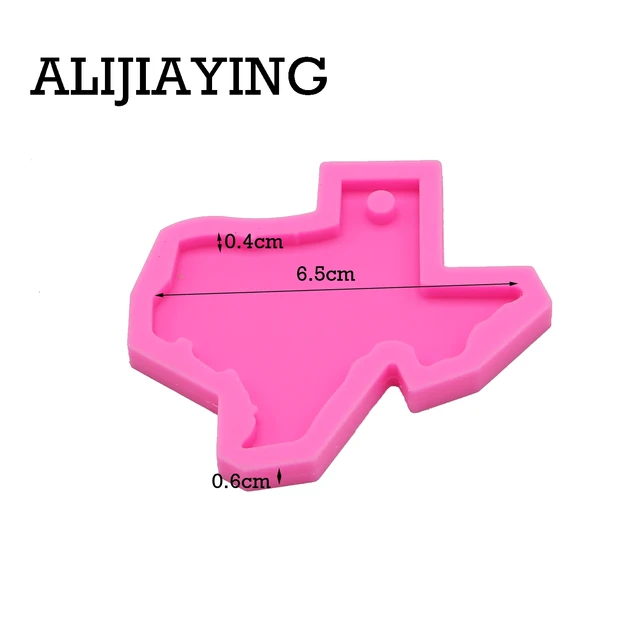 Dy0201 Diy Fényes Texas Térkép Alak Szilikon Penészgomb Gyűrű Penész Usa Állam A Kulcstartóhoz - Image 6