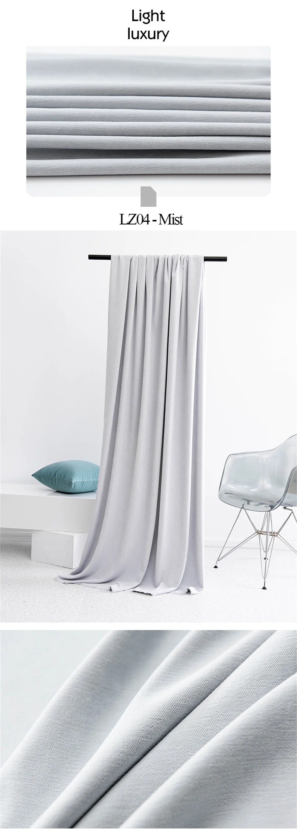 NORNE Modern Super Soft Luxury Velvet Solid Living Room Darkening Curtain for Bedroom Insulating Windows Panel Drapes Blinds