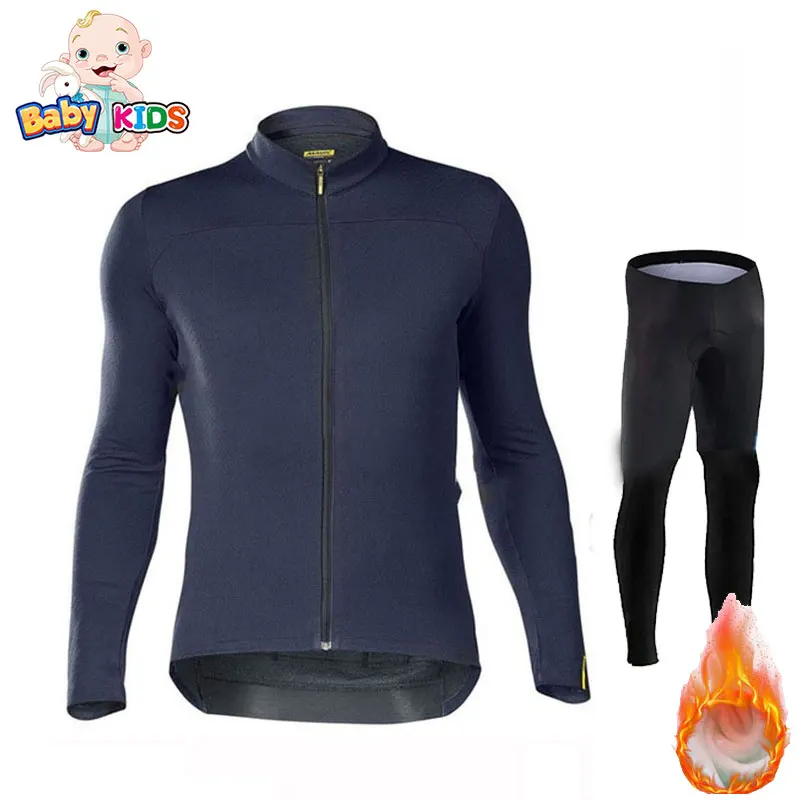 Fleece Новинка года; mavic pro Ropa Ciclismo; Детский костюм с длинными рукавами для велосипеда; зимний костюм для велосипеда; одежда для велосипеда для мальчиков - Цвет: Fleece