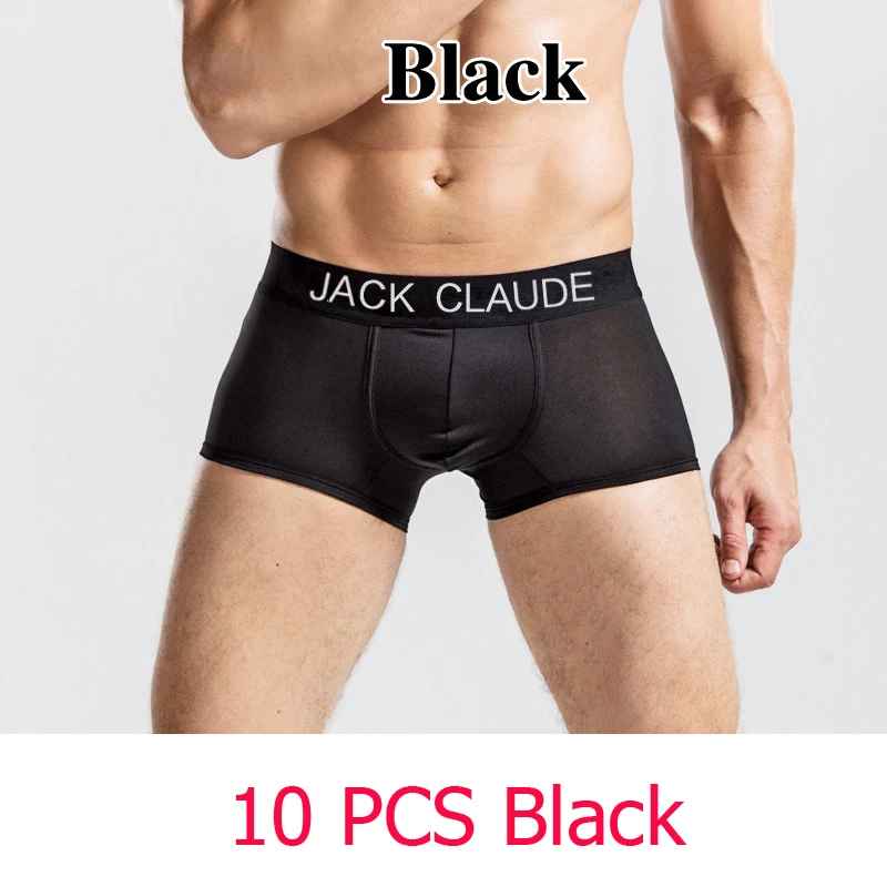 10 PCS Jack Claude Men Underwear Boxers Brand Men Boxer Shorts Modal Sexy Cueca Boxer Mens 10 pcs Underwear Male Underpants sexy guy underwear Boxers