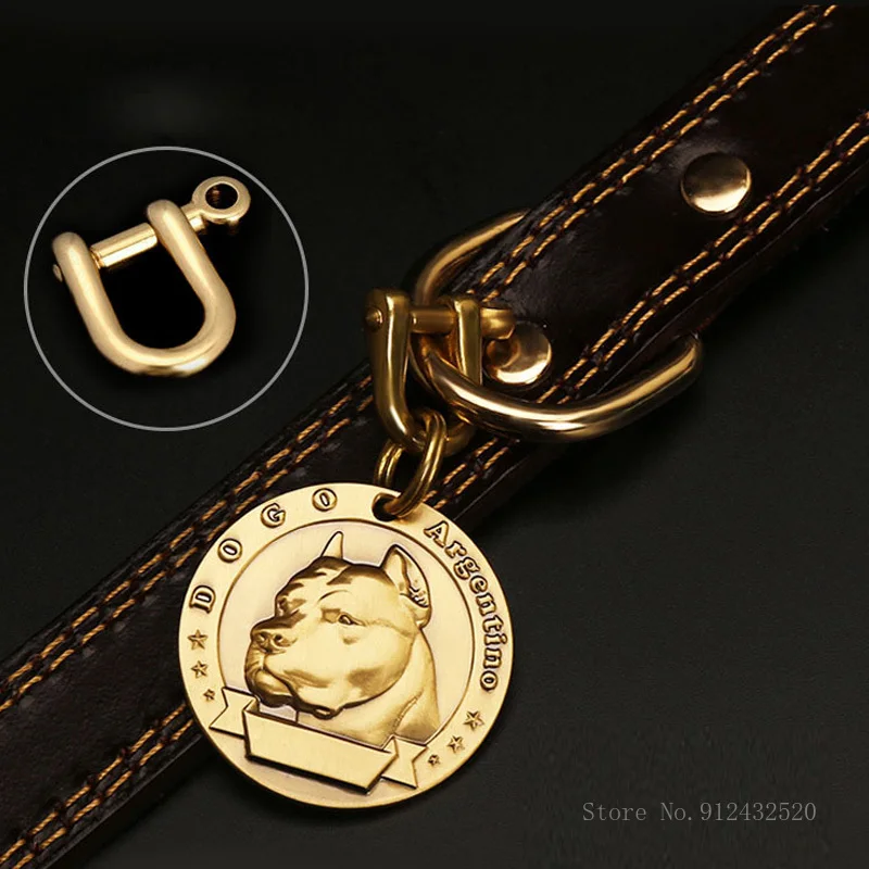Anti-Lost Engraving Dog Tag Pure Copper Bullfighting Husky General Dog Tag Personalized Name Card