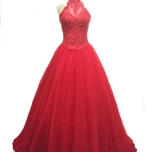 БМ Тюль Красное Бальное платье бальное платье Бисероплетение кружево Сладкий 16 платье выпускного вечера вечерние платье дебютантка Vestido De 15 Anos BM211