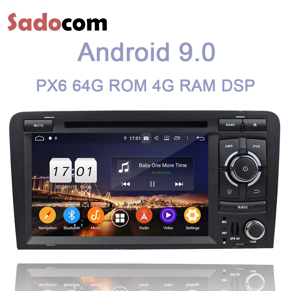Автомагнитола PX6, 2 din, Android 11,0, 8 ядер, 4 Гб ОЗУ, 64 Гб ПЗУ, автомобильный DVD-плеер для AUDI A3 2003-2013 S3 RS3, радио, GPS, Glonass, карта