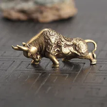  Brass Lucky Bullfighting Statue Home Decoration Ornaments Copper Animal Miniature Figurine Bring Wealth Office Desk Decor Crafts 