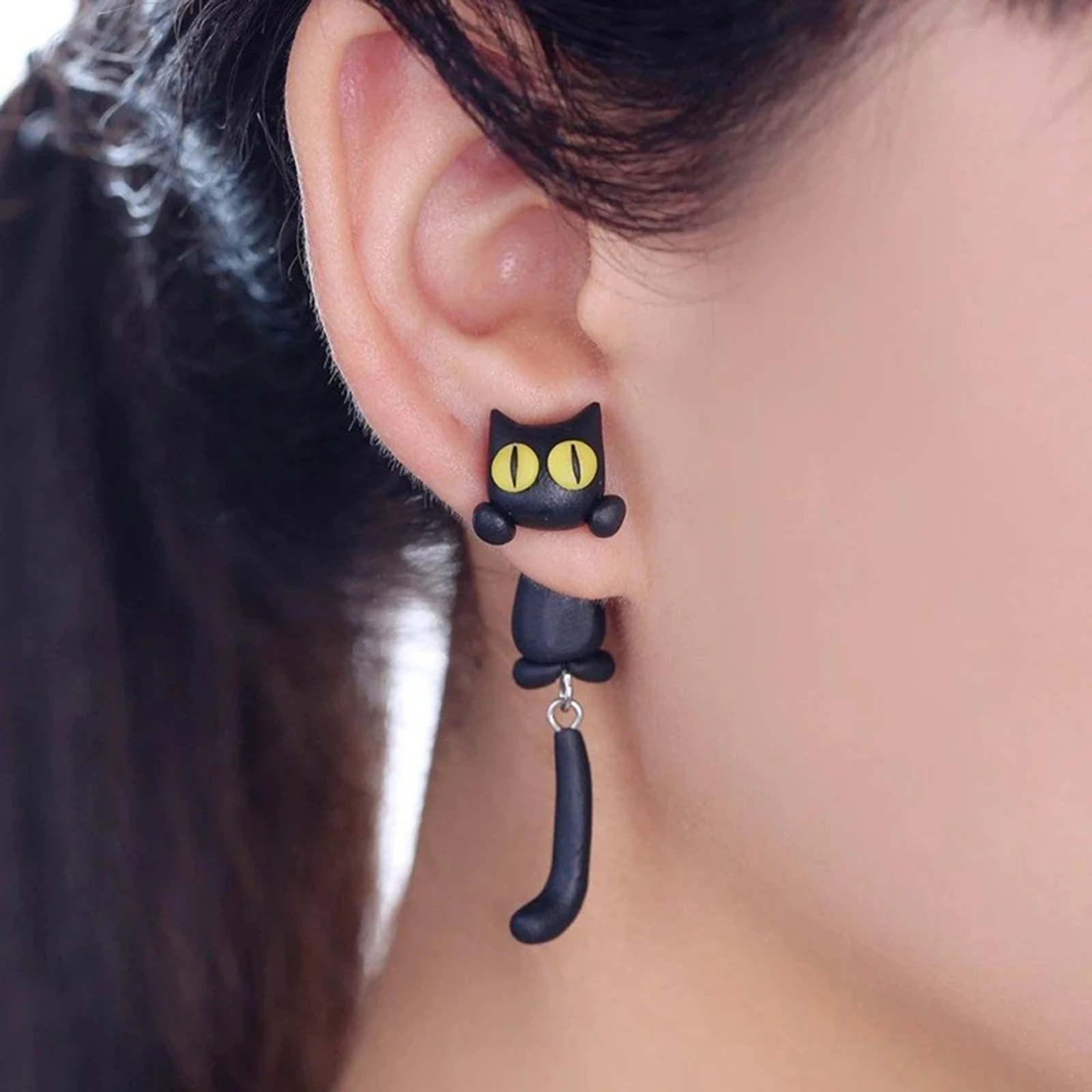 Fun Acrylic Kitten Cat Earrings For Women - Cute Dangle Statement Jewelry, Adorable Pet Gift - View #7