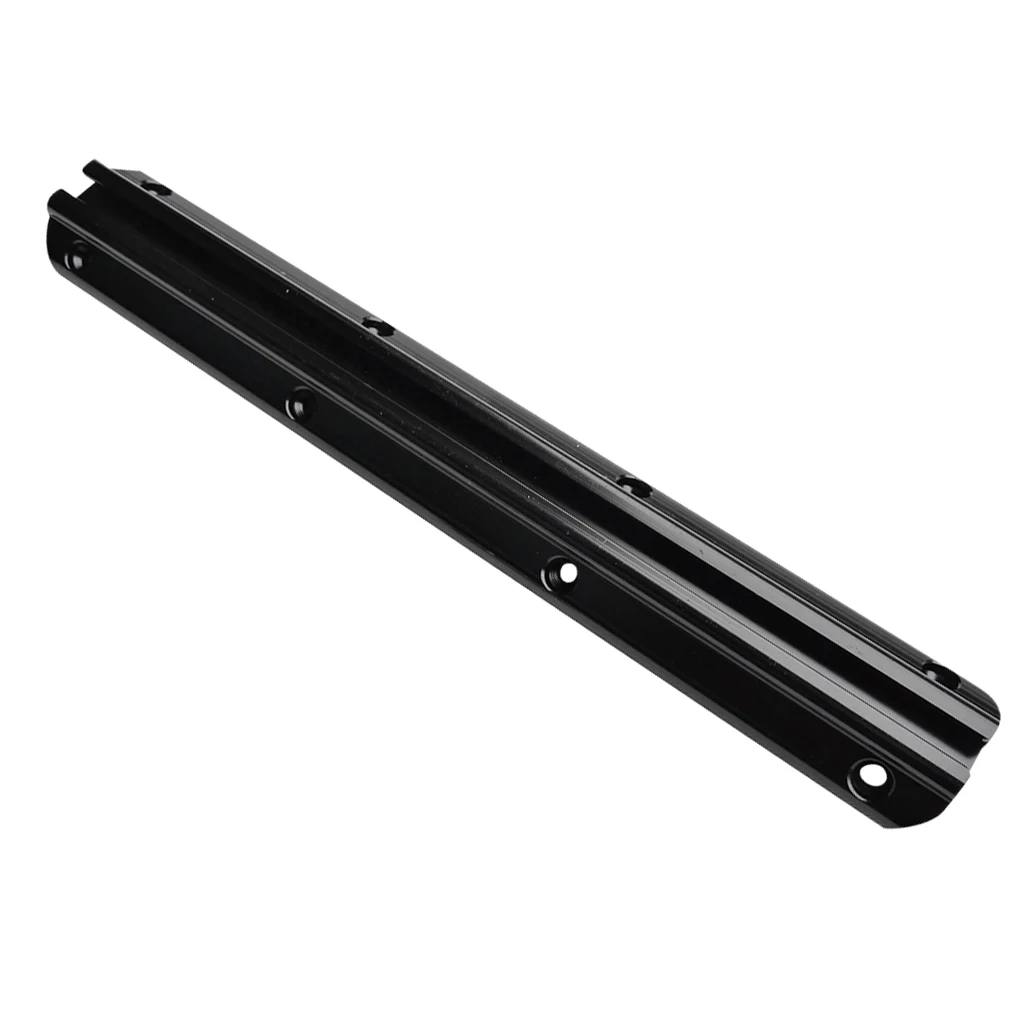 Black 12 inch Lightweight Aluminum Kayak Rail Mount DIY Gear for Marine Boat Fishing Rod Holder