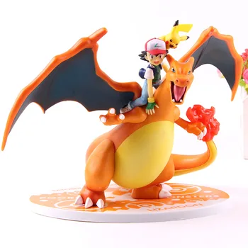 

Anime Cartoon Monsters Ash Ketchum Satoshi Charizard PVC Figures Action Figure Collectible Model Toy For Kids