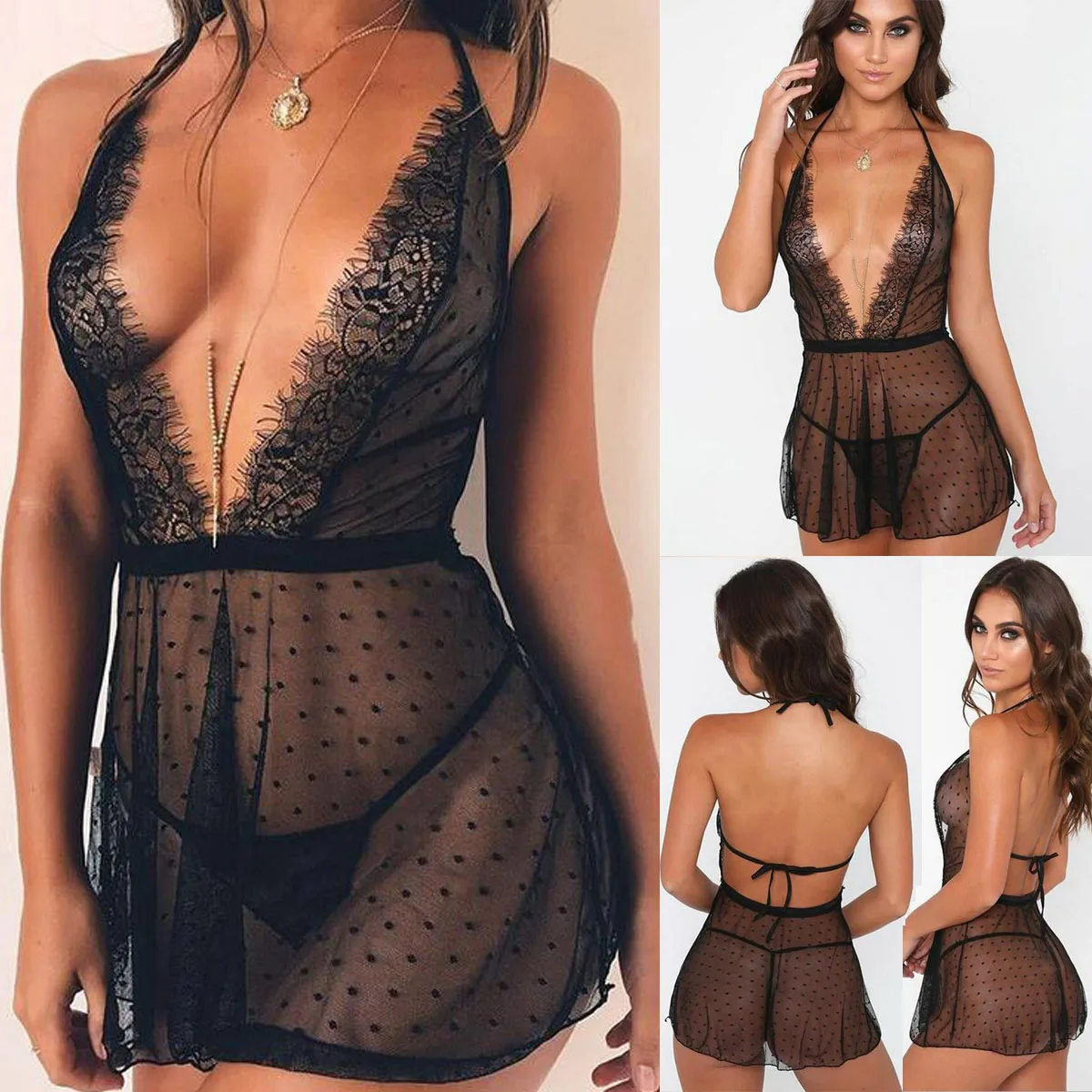 Женское сексуальное женское белье-бандаж ночное белье халат Babydoll одежда для сна