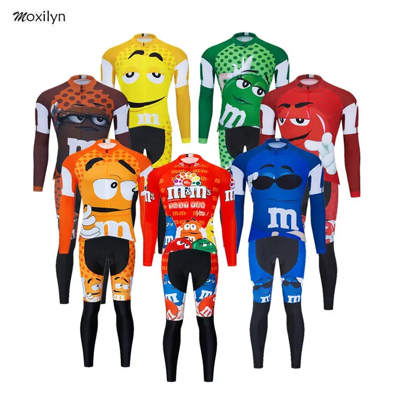 Funny Novelty Long Sleeve Cycling Clothing Sets Breathable MTB Bike Clothing Mens Bicycle Clothes Ciclismo Cycling Jersey CT022