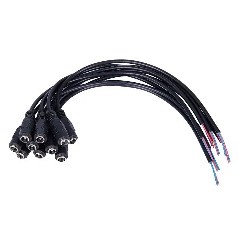 10 шт. 12 В DC разъем питания гнездовой разъем Соединительный кабель 5,5X2,1 мм со шнуром кабель 15 см для CCTV светодиодные ленты светильник