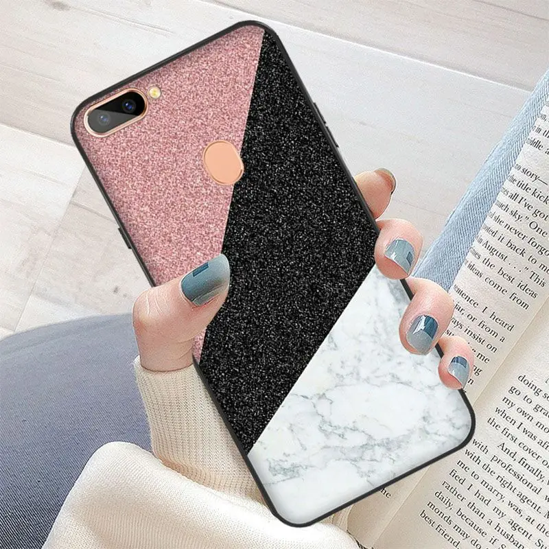 Gold Pink rose Glitter print