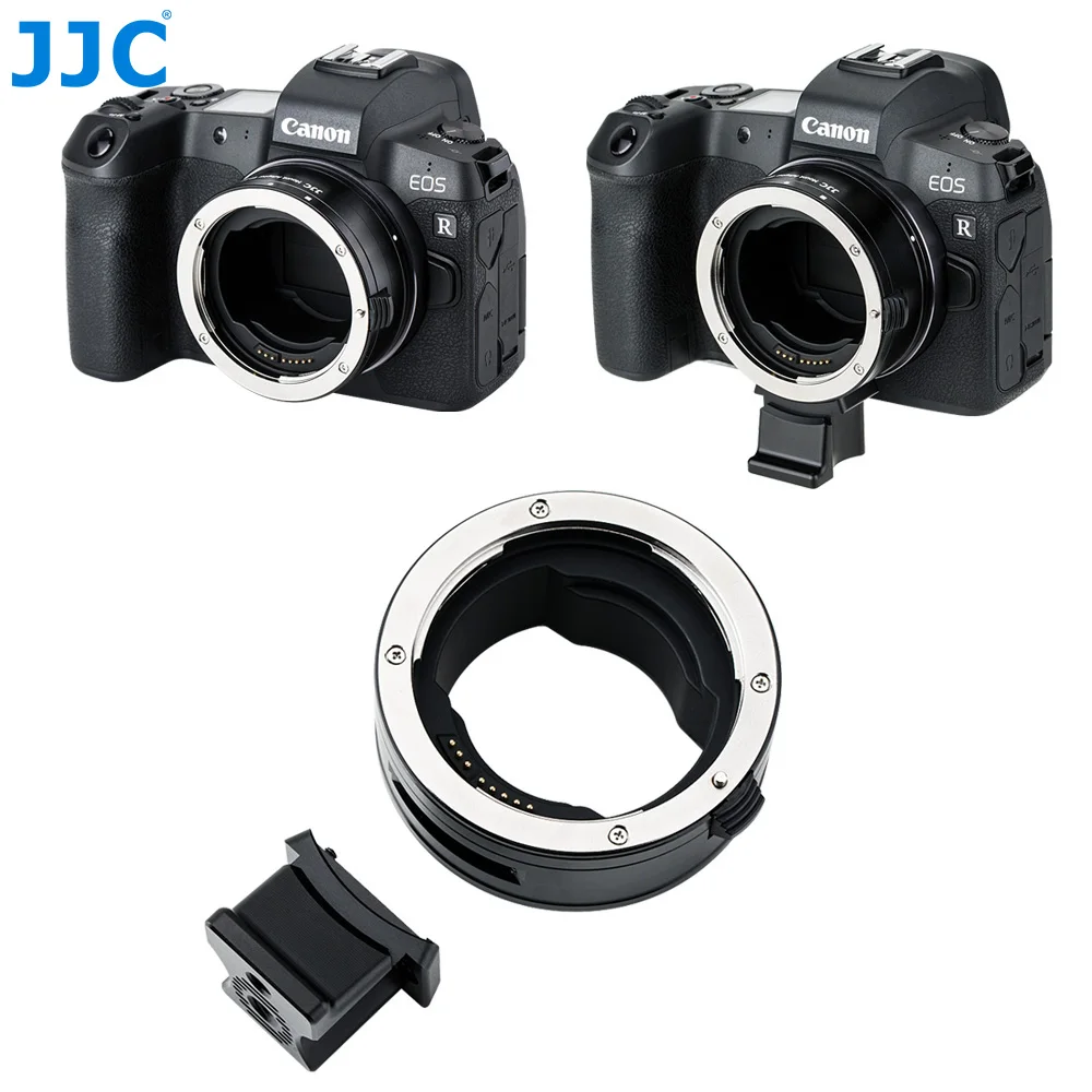 JJC EF-EOS R Auto Focus Mount Adapter Converter for Canon EF EF/S Lens to RF Mount Camera EOS R RP R5 R6 Removable Tripod Foot
