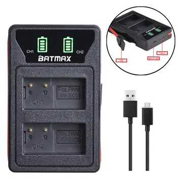 

Batmax LED Dual Charger with Type C Port for Panasonic DMW-BLC12 BLC12E BLC12PP FZ1000,FZ200,FZ300,G5,G6,G7,GH2,DMC-GX8